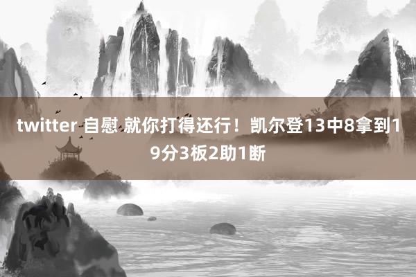 twitter 自慰 就你打得还行！凯尔登13中8拿到19分3板2助1断